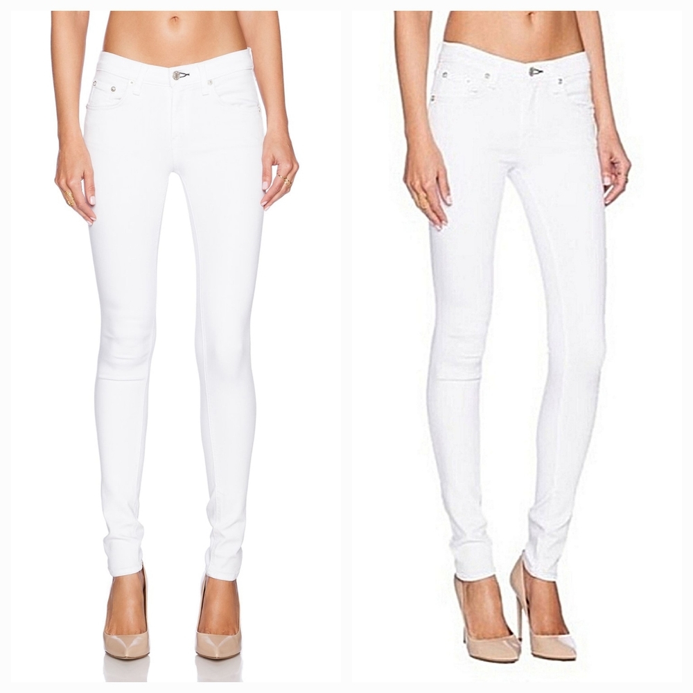 Rag and Bone Cate Mid-Rise Skinny Jeans in White Size 26 NWT